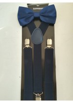 Комплект тиранти и папийонка за младоженец или абитуриент в тъмно синьо