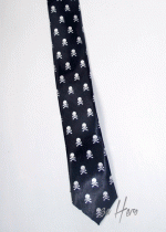 Тънка унисекс вратовръзка с черепи к5000