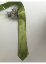 Вратовръзка за шафери тънка унисекс коприна - ябълково зелено