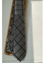 Елегантна мъжка копринена вратовръзка by Polovito в сиво и черно