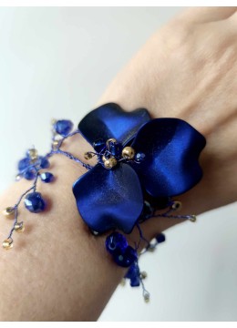 Дизайнерска гривна с кристали в кралско синьо- Crystal Butterfly Blue