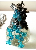 Булчински обици от кристали в цвят тюркоаз от серия Blue Bell by Rosie