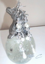 Дизайнерски обици с кристали и перли White Bride