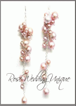 Обици модел Waterfall Pearl Rose