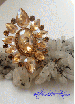 Пръстен с белгийски кристали - Gold Flower