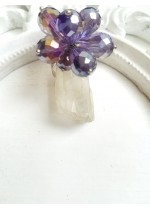 Елегантен пръстен със Сваровски кристали цвят Аметист с АБ ефект Violet Flower by Rosie