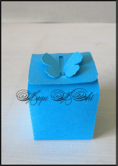Кутийка за подаръче за сватба модел AM Fly Тюркоаз