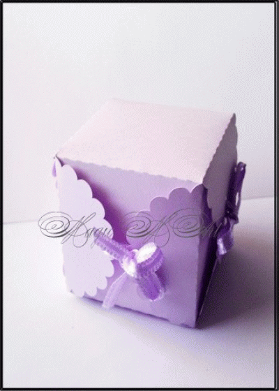 Кутийка за подаръче за сватба модел Glamour светло лилаво