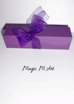 Кутийка за сватбена покана папирус цветна модел Elegance над 10 бр цвят тъмно лилаво