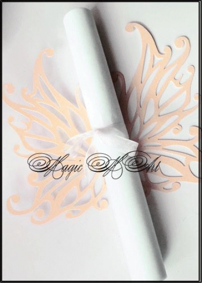 Покана за сватба тип Папирус Пеперуда модел Trendy