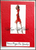 Дизайнерска картичка за рожден ден - Честит рожден ден красавице - червена