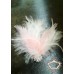 Сватбена украса за коса с пера и кристали в бяло и розово Pink-White Bird