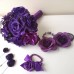 Булчински букет с луксозни рози и кристали в тъмно лилаво Amethyst Rose by Rosie Concept