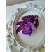 Луксозен булчински букет в тъмно лилаво с рози и орхидеи Purple Passion