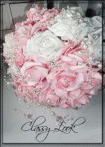 Букет за сватба в бяло и розово- Rose magique