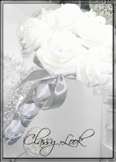 Букет за сватба с 21 рози Gris argenté