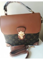 Дамска чанта тип куфарче - Louis Vuitton в два оттенъка на кафяво