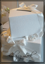 Сватбена кутия за пари в бяло- модел White Elegance