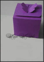 Кутийка за подаръче за сватба модел AM Fly тъмно лилаво