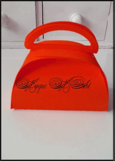 Кутийка за подаръче за сватба модел Purse оранжево