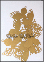 Тейбъл картичка -украса за чаша за сватба модел Air - пакет 50 бр златно