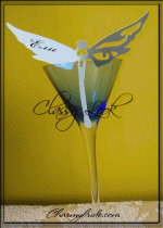Сватбена тейбъл картичка -украса за чаша модел 9- Морско конче пакет 50 бр светло синьо