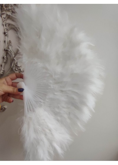 Булчинско ветрило от пера в цвят бяло - модел Де Лукс