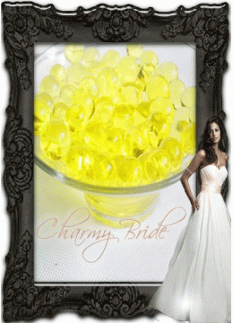 Водни перли декорация за сватбена маса- жълто - комплект 10 пакетчета