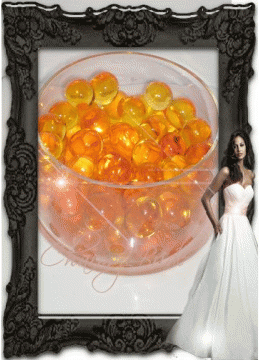 Водни перли декорация за сватбена маса- оранжево комплект 15 пакетчета